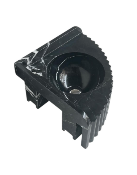 Nero Marquina Corner Marble Sink 