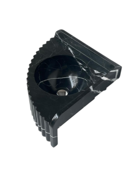 Nero Marquina Corner Marble Sink 